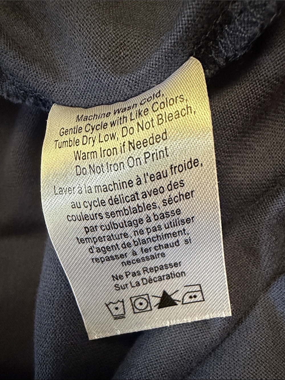NWOT KERRI ROSENTHAL Heart T-Shirt Top Navy Sz LG 100% Cotton NEW - Picture 6 of 6